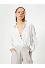 Koton Oversize Linen Shirt Long Sleeve with Pockets