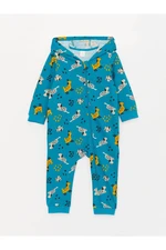 LC Waikiki Hooded Long Sleeve Patterned Baby Boy Rompers