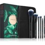 INIKA Organic Brush Case With Brushes sada štětců s pouzdrem 6 ks