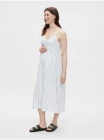 White-blue striped pregnancy midišaty Mama.licious Aisa - Women