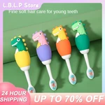 Children's Toothbrush Cute Dinosaur Cartoon Baby Silicone Toothbrush Soft Hair Children Training Brushing