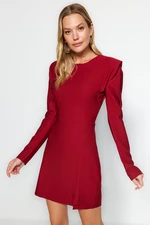 Trendyol Burgundy Wavy Bodysuit Woven Woven Dress