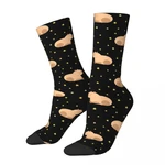 Funny Smile With Yellow Stars Capybara Guinea Pig Cavia Porcellus Animal Kawaii Socks Travel Cartoon Pattern Socks