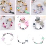 New Personalized Pacifier Clip Baby Customization Name Silicone Love Nipple Chain Cartoon Frog Silicone Teether Anti-Chain Drop