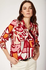 Bigdart 3721 Graphic Patterned Shirt - Claret Red