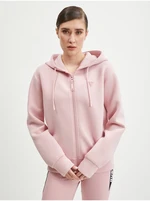 Light Pink Women's Zippered Hoodie Guess Allie - Women