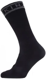 Sealskinz Waterproof Warm Weather Mid Length Sock With Hydrostop Black/Grey S Cyklo ponožky