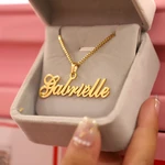 Custom Name Necklace Custom Box Chain Stainless Steel Custom Necklace 18K Gold Plated stainless steel Letter Necklace Custom