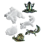 3D Lizard Silicone Molds DIY Handmade Home Art Decoration Ornament Epoxy Resin Mold Animal Frog Snail Making Plaster Mould