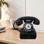 Old Fashion Landline Telephone Model Antique Rotary Dialing Telephone Statue Creative Phone Model for Home Bar Cafe Decor