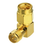 Superbat SMA Male Plug RA to RP SMA female Jack right angle RF Coax Adapter Connector