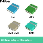 10pcs LC quadruple ear less optical fiber adapter flange coupler 4 ports Quad SM LC/APC OM1 OM2 OM3 OM4 fconnector