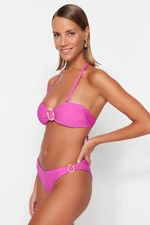 Trendyol Fuchsia Strapless Bikini Set