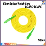 50pcs 1/2/3/5/10M SC APC-SC APC SM Simplex SX 3.0mm 9/125um SC/APC Fiber Optic Patch Cord Jumper Cable