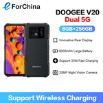 DOOGEE V20 Dual 5G Smartphone 256GB ROM 8GB RAM Rugged Phone Dimensity 700 Octa-Core 6.43" FHD+ Display 64MP Camera NFC 6000mAh