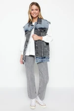 Trendyol Blue Denim Color Block Rifle Bunda