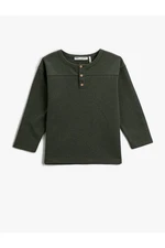 Koton Long Sleeves Crew Neck T-shirt with Button Detail Seer.