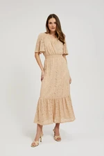 Women's lace dress MOODO - beige