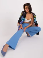 Blue straight-leg trousers