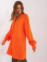 Orange cardigan with a neckline