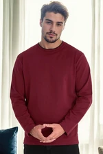 40222 Dewberry Double Crew Neck Mens Sweatshirt-BURGUNDY