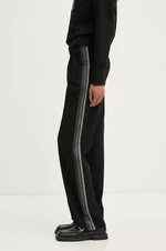 Kalhoty ZADIG&VOLTAIRE dámské, černá barva, jednoduché, high waist, WWPA00784