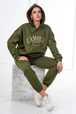 Zateplený set L'Amour khaki