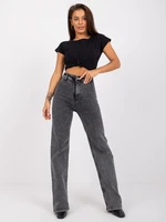 Dark gray high-waisted Batty denim