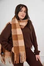 6073 Women's camel scarf + beige