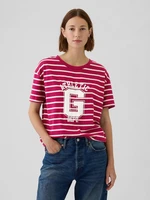 GAP Oversize pruhované tričko Athletic - Dámské