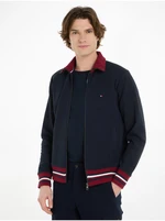 Tmavě modrá pánská mikina na zip Tommy Hilfiger - Pánské