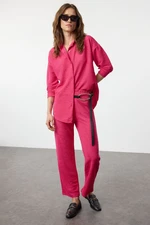 Trendyol Fuchsia Relaxed Cut Knitted Shirt and TrousersTop-Bottom Set