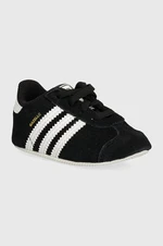 Kojenecké semišové boty adidas Originals GAZELLE CRIB černá barva, JI2046