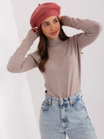 Brick red women's beret winter hat