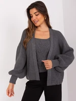 Dark grey set with short cardigan