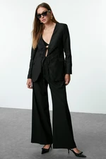 Trendyol Black Tie Detailed Woven Blazer Jacket