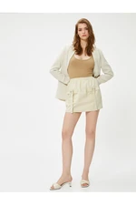 Koton Linen Mini Skirt with Cargo Pocket