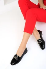 Soho Black Patent Leather Women's Flats 18887