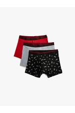 Koton 3-Piece Boxer Set Printed Cotton