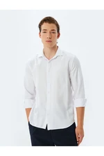 Koton Classic Shirt Long Sleeve Half Italian Collar Cotton Blend