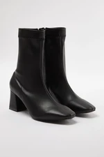 Trendyol Black Stretch Zipper Black Women's Block Heel Boots