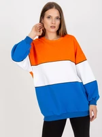 Basic oversize sweatshirt RUE PARIS in orange and blue color