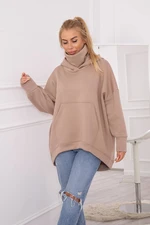 Oversize insulated sweatshirt dark beige