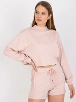 Basic light pink high-waisted sweatpants