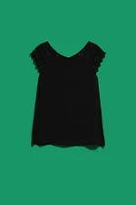 WOMEN'S T-SHIRT L-TS-4031 BLACK