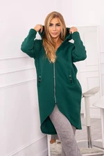 Long insulated sweatshirt dark green