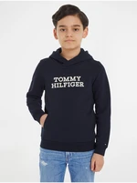 Tmavomodrá chlapčenská mikina s kapucňou Tommy Hilfiger