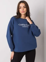 Women's dark blue sweatshirt Cherbourg without hood