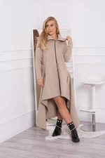 Insulated dress with long sides light beige