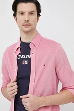 Košile Tommy Hilfiger červená barva, slim, s límečkem button-down, MW0MW30675